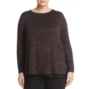 Nic + Zoe Gray Mixed Media Sweater